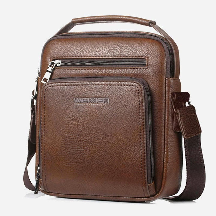 Messenger Bag für Herren, lässige Umhängetasche aus PU-Leder