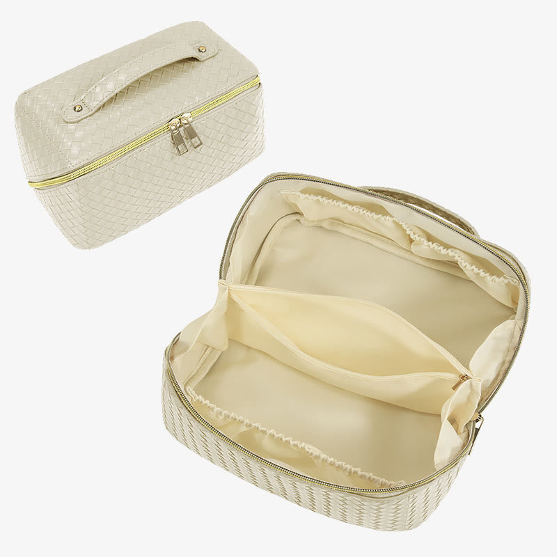 Kosmetiktasche für Damen, Reise, wasserdicht, Make-up-Tasche aus PU-Leder