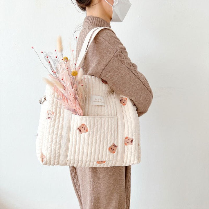 Wickeltasche Tote Weiche Baumwolle Mama Schultertasche Handtasche Baby