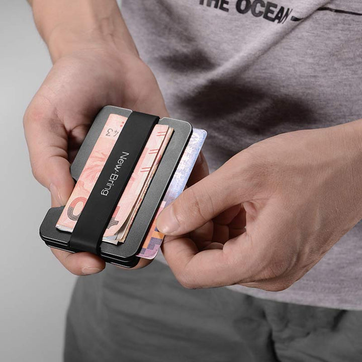 Minimalistisches Schlüssel-Organizer-Kartenetui aus Aluminium
