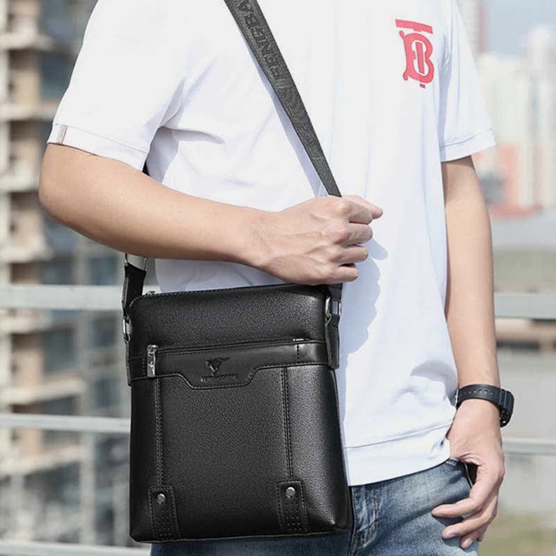 Kleine Umhängetasche aus Leder für Herren, lässige Business-Handtasche, Umhängetasche
