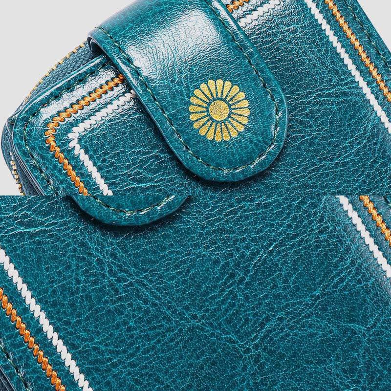 RFID-Geldbörse aus echtem Leder mit mehreren Steckplätzen