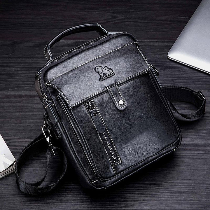 Große Kapazität Echt Leder Messenger Bag Crossbody Schulter Geldbörse Fit 9,7 in iPad