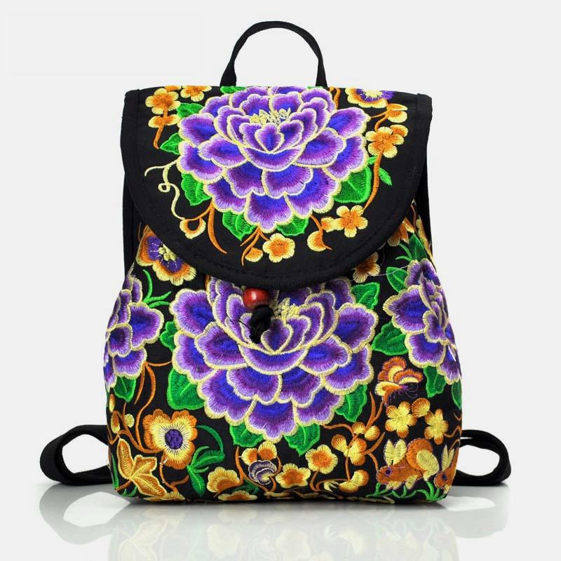 Reiserucksack mit ethnischer Vintage-Stickerei