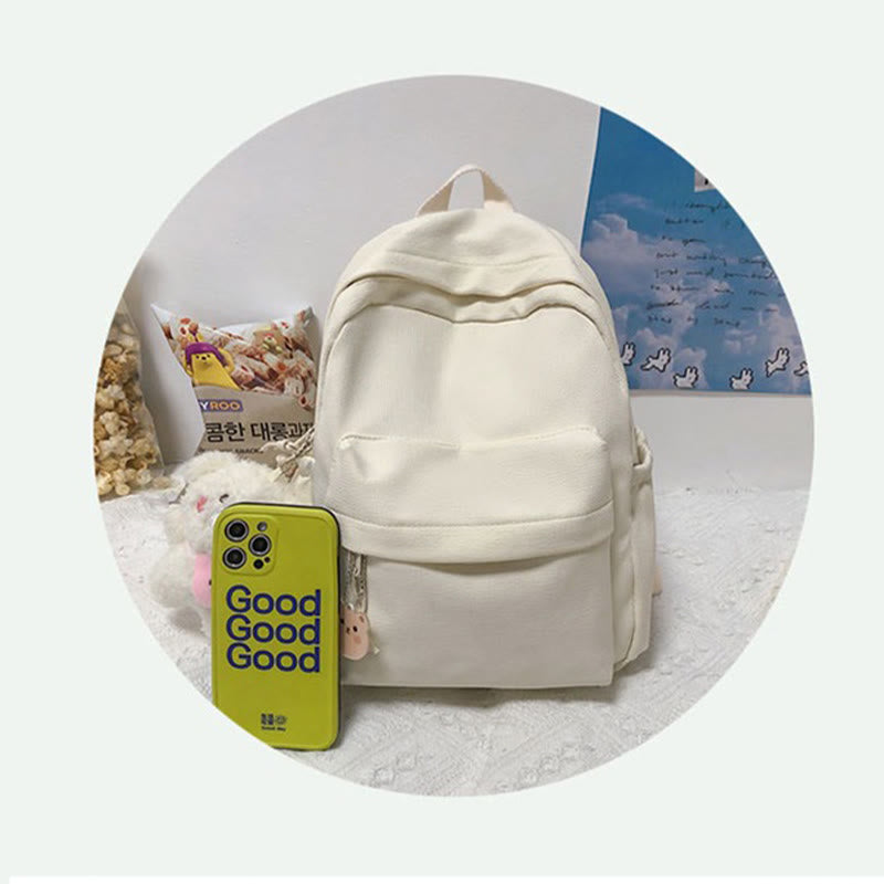 Rucksack für Damen, lässig, cool, solides Nylon, Schul-Umhängetasche