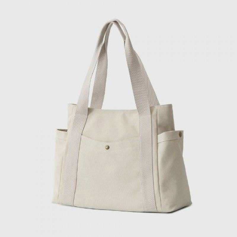 Große Kapazität Canvas Schultertasche Mehrere Taschen Handtasche Einkaufs