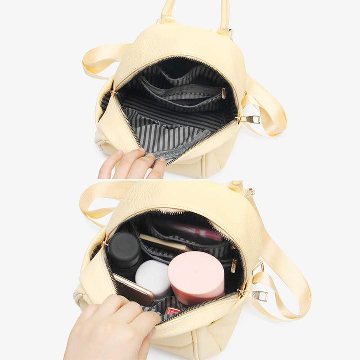 Damen Mini Rucksack Kleiner Reiserucksack Casual PU Leder Tagesrucksack Geldbörsen