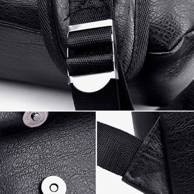 Laptop-Rucksack aus Leder für Herren, großes Fassungsvermögen, für Uni, Reisen, Büro, Tagesrucksack
