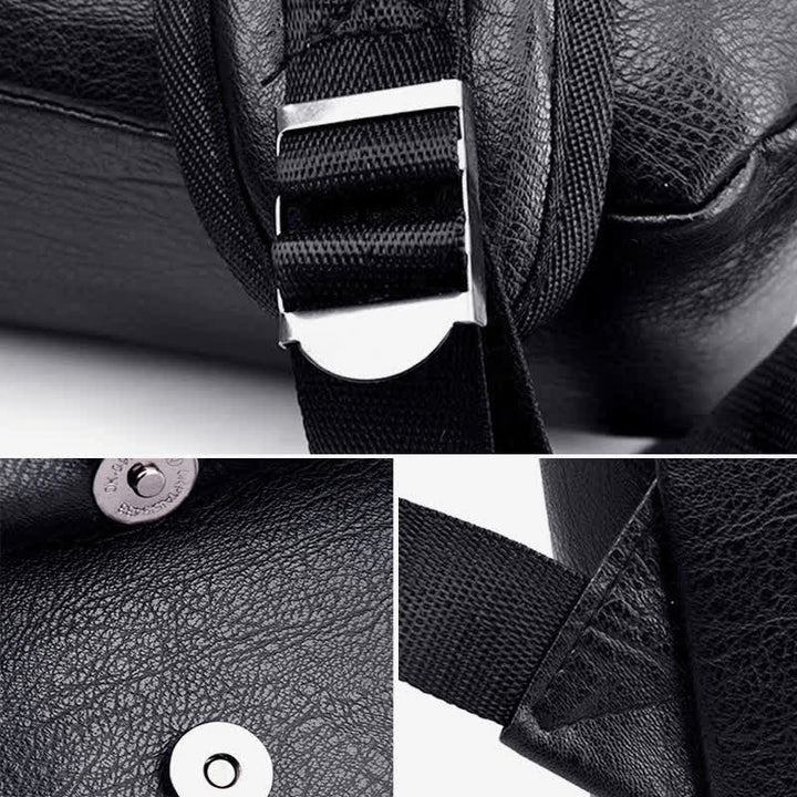 Laptop-Rucksack aus Leder für Herren, großes Fassungsvermögen, für Uni, Reisen, Büro, Tagesrucksack