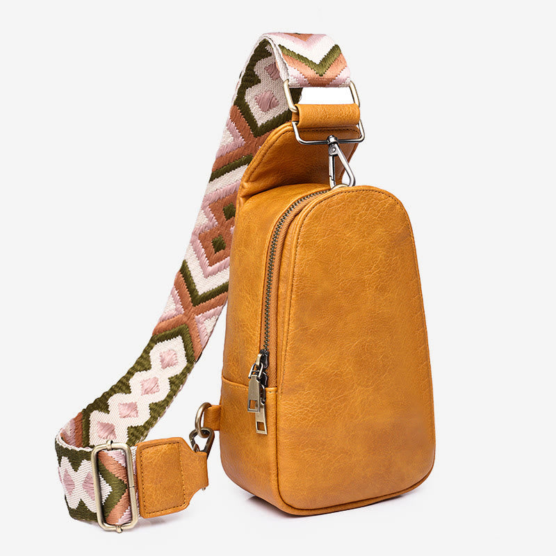 Schultertasche für Damen, leichte Einkaufstasche aus Leder mit breiten Riemen