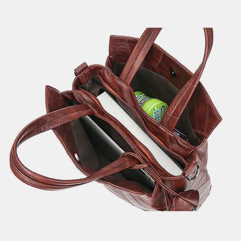 Retro Damen Handtasche Dreifachfach Schultertasche Umhängetasche