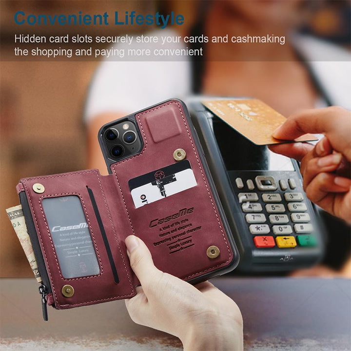 2 IN 1 Anti-Diebstahl RFID Telefon Tasche Brieftasche Smartphone Fall Kompatibel mit iPhone