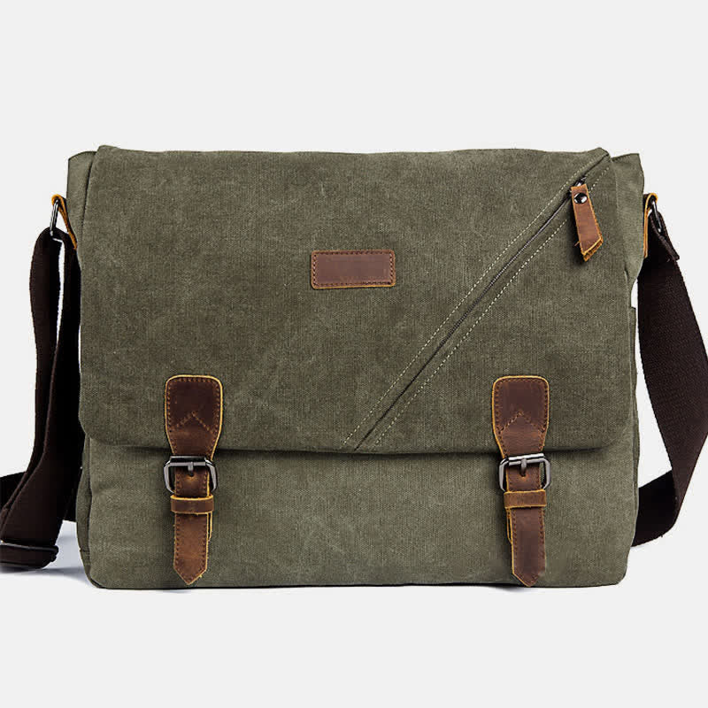 Herren Canvas Messenger Bag Retro Schulter Crossbody Rucksack Geldbörse