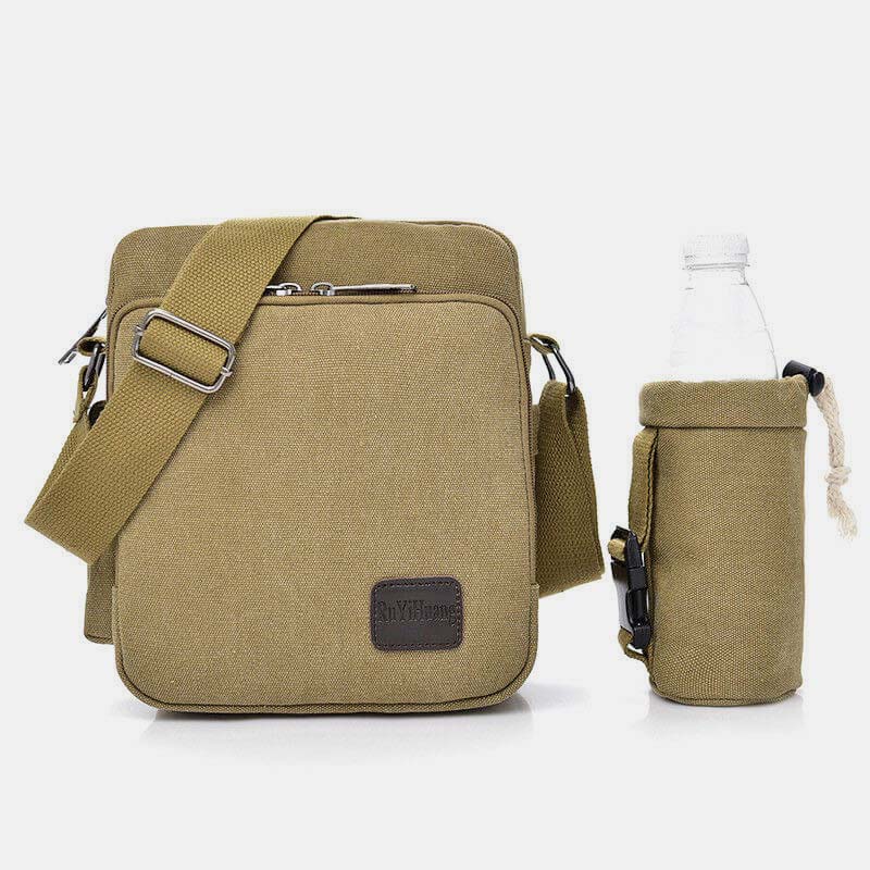 Vintage Canvas Crossbody Tasche für Herren Multifunktionaler Tagesrucksack Schultertasche