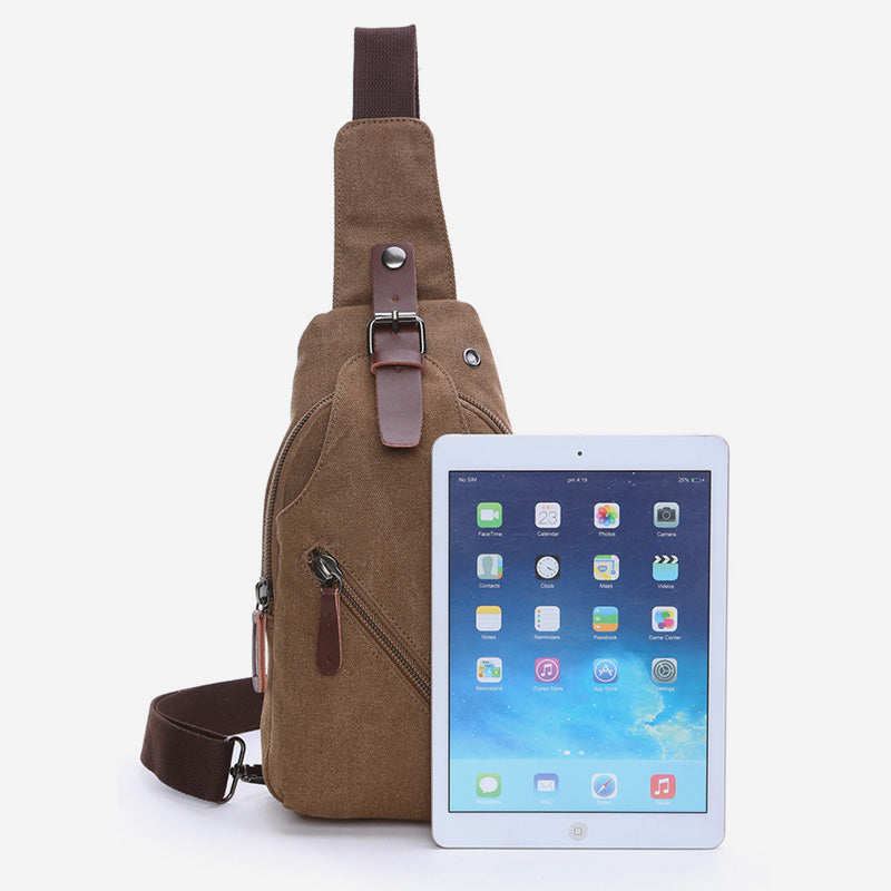 Multifunktionale Schultertasche aus Canvas im Vintage-Stil