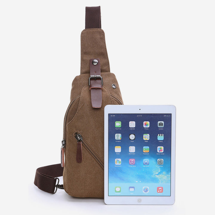 Multifunktionale Schultertasche aus Canvas im Vintage-Stil