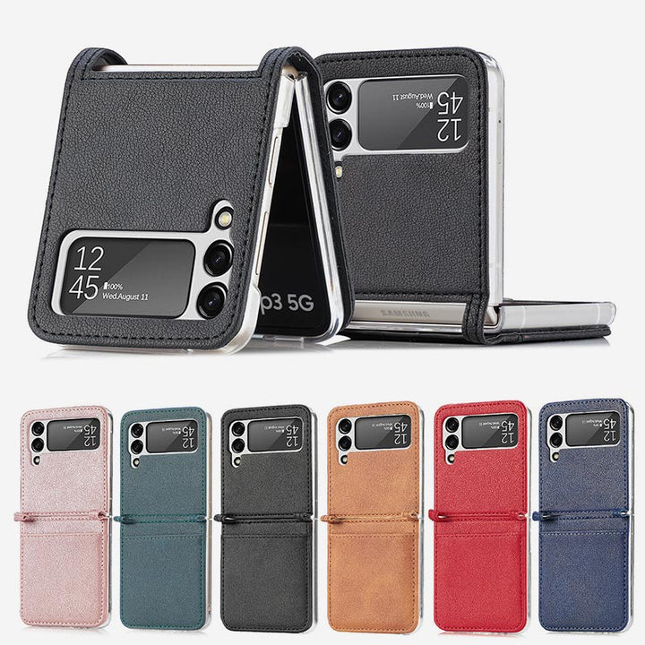Samsung Galaxy Z Flip&amp; Z Flip 5 6 Handyhülle Leder Handytasche mit Kartenhalter