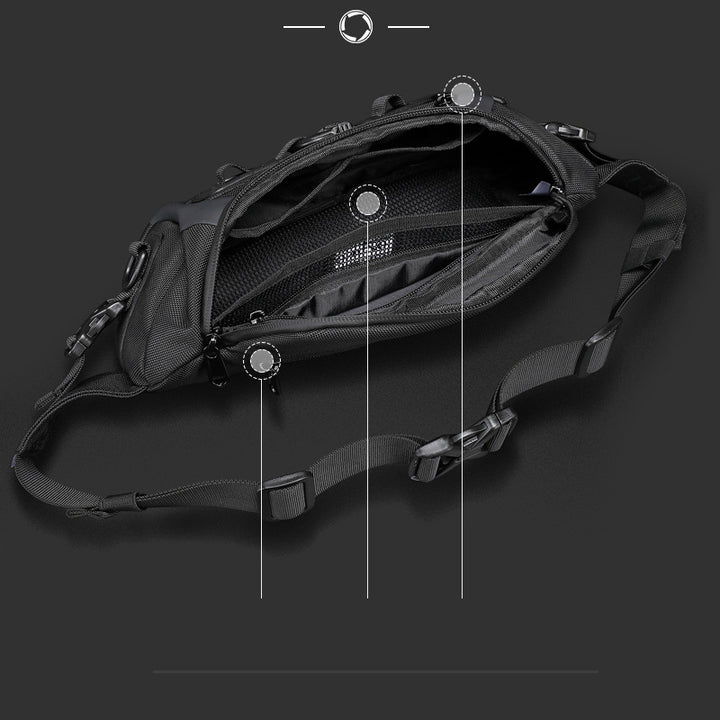 Multifunktionale Umhängetasche, Hüfttasche für Herren, Brusttasche mit mehreren Taschen