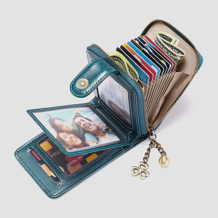 RFID-Geldbörse aus echtem Leder mit mehreren Steckplätzen