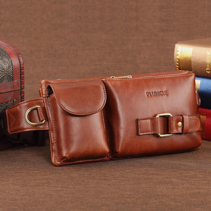 Vintage Multi-Carry Schultertasche aus echtem Leder