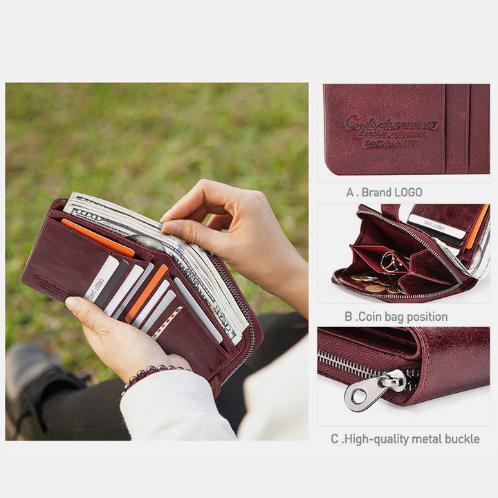 RFID Multifunktionale Leder Vintage Geldbörse
