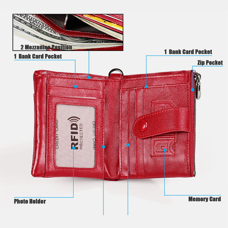 Geldbörse aus echtem Leder im Vintage-Stil mit RFID-Blockierung
