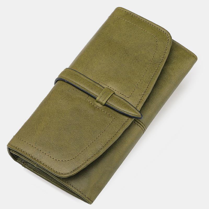 Großes Fassungsvermögen, Vintage-Geldbörse aus echtem Leder