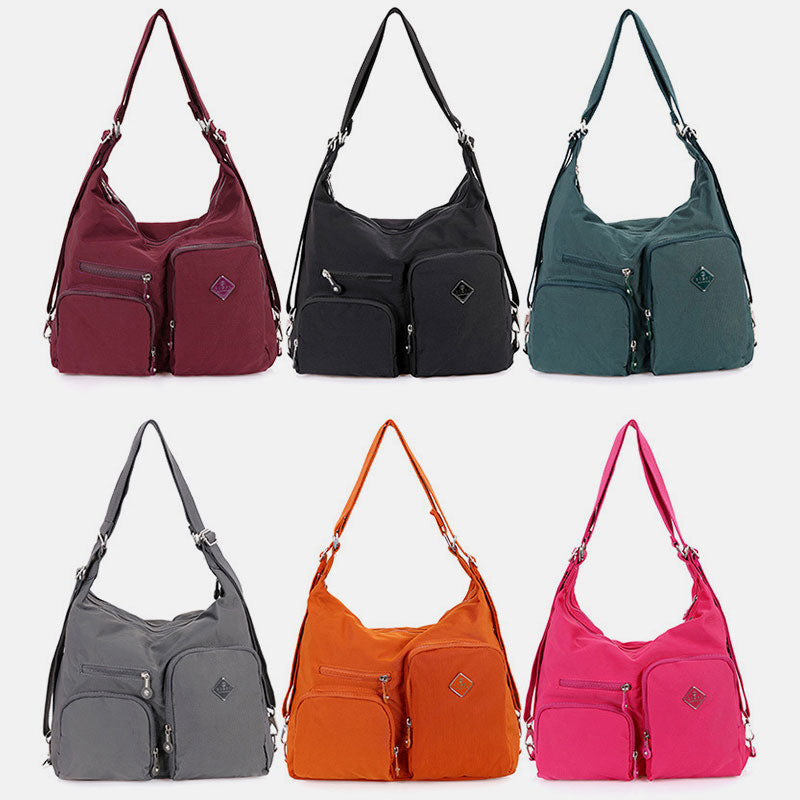 Nylon Hobo Handtaschen Umwandlungs-Rucksack Umhängetasche Schultertasche