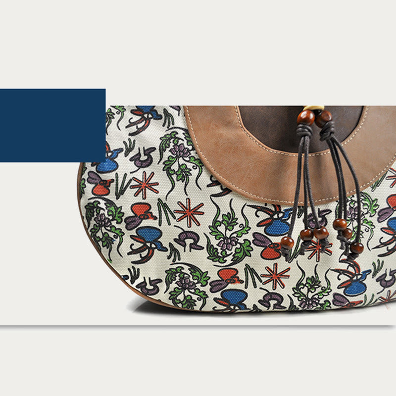 Top-Griff-Tasche für Frauen Ethno-Stil Druck Canvas Handtasche