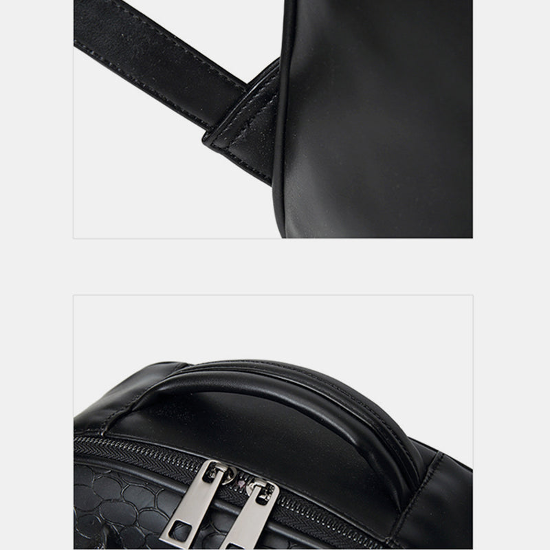 3D Tierkopf Rucksack mit Nieten aus Leder Coole Laptoptasche College Büchertasche