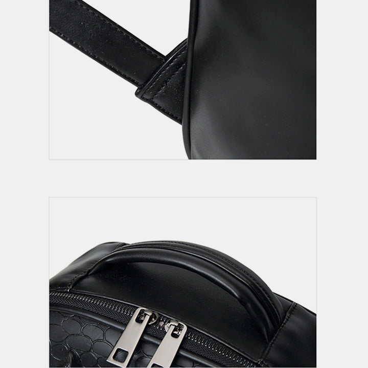 3D Tierkopf Rucksack mit Nieten aus Leder Coole Laptoptasche College Büchertasche