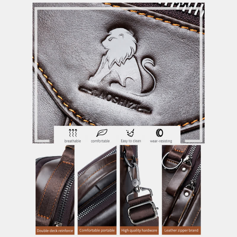 Kleine Umhängetasche aus echtem Leder mit mehreren Taschen, Schultertasche, Reisetragetasche