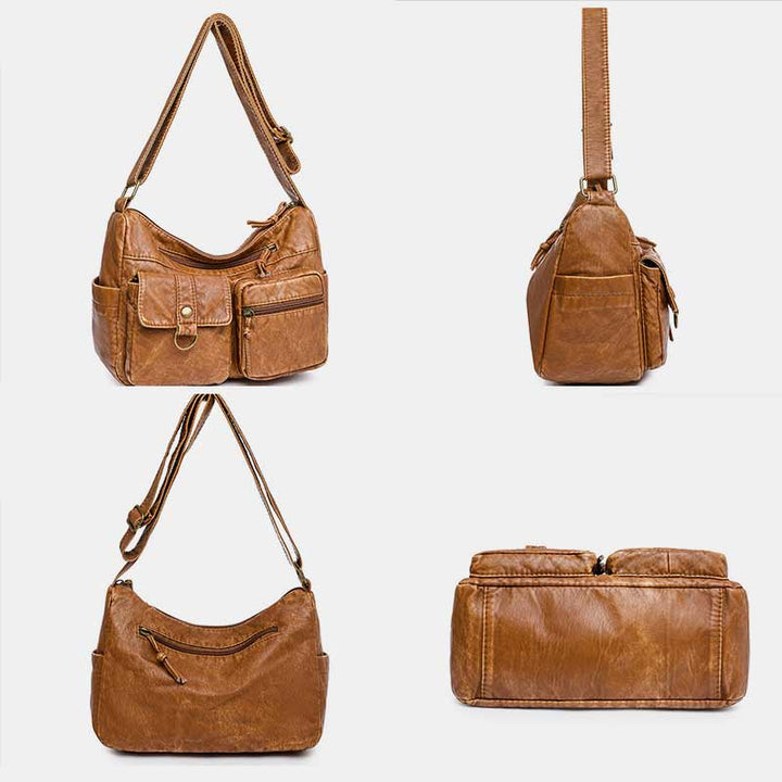 Umhängetasche im Vintage-Stil mit vielen Taschen und großem Fassungsvermögen