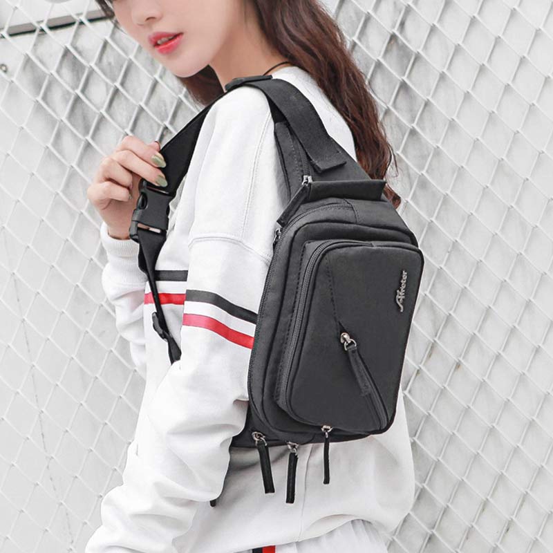 Unisex-Hüfttasche, leichte Brusttasche mit mehreren Taschen, Umhängetasche