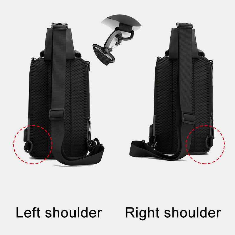 Leichte klassische Schultertasche mit mehreren Taschen und USB-Ladeanschluss für 4 Verwendungszwecke