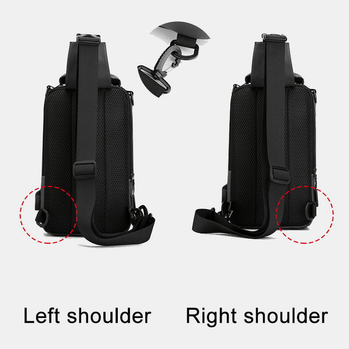 Leichte klassische Schultertasche mit mehreren Taschen und USB-Ladeanschluss für 4 Verwendungszwecke
