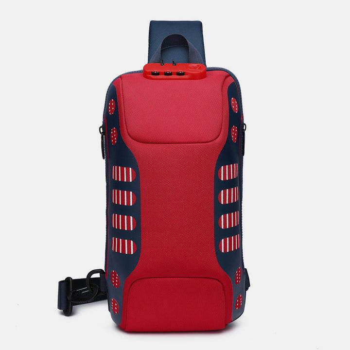 Multifunktionale, wasserdichte, diebstahlsichere Schultertasche mit USB-Ladeanschluss