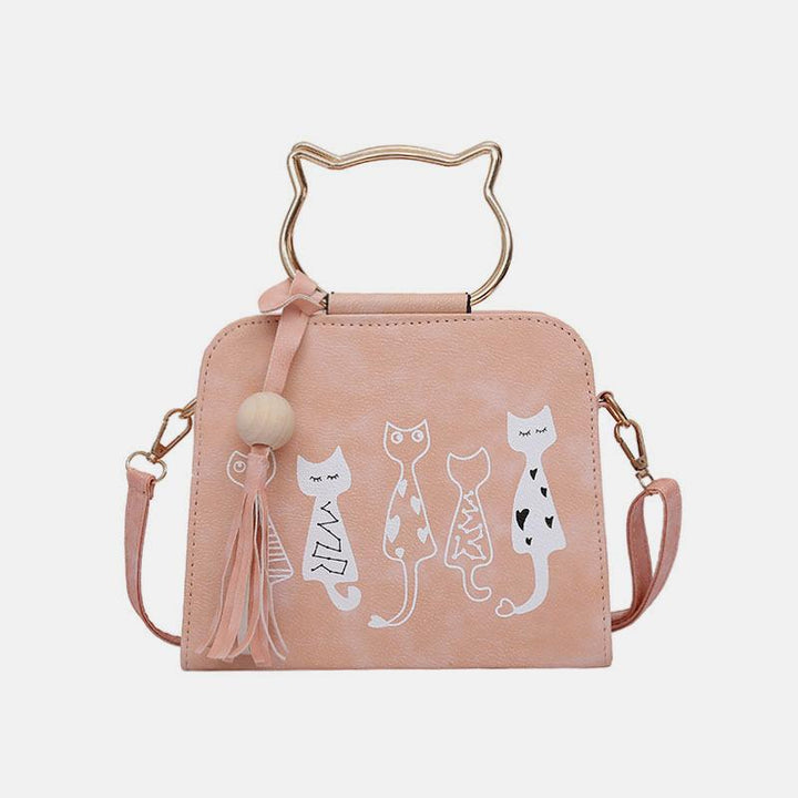 Süße Handtasche mit Katzenpfotenmotiv, Umhängetasche zum Mitnehmen