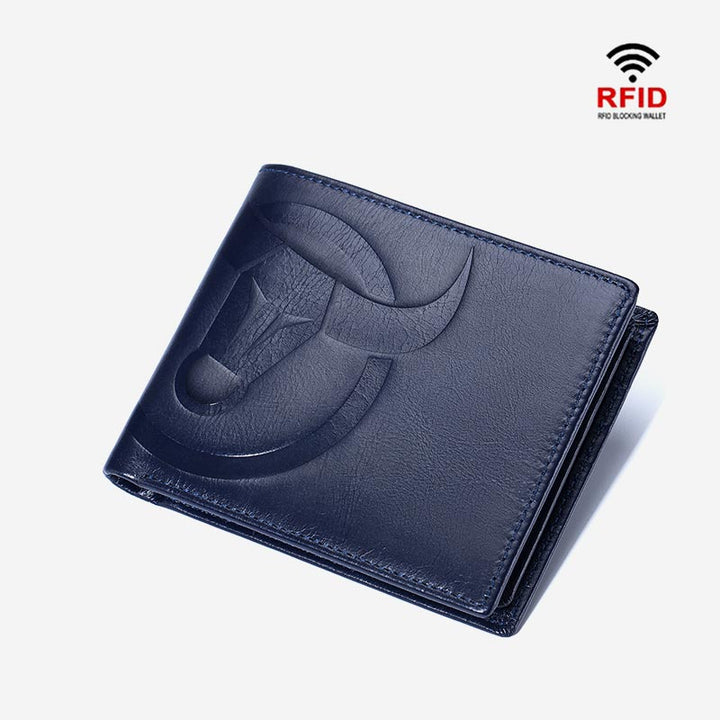 RFID-blockierende Vintage-Geldbörse mit mehreren Steckplätzen und Prägung