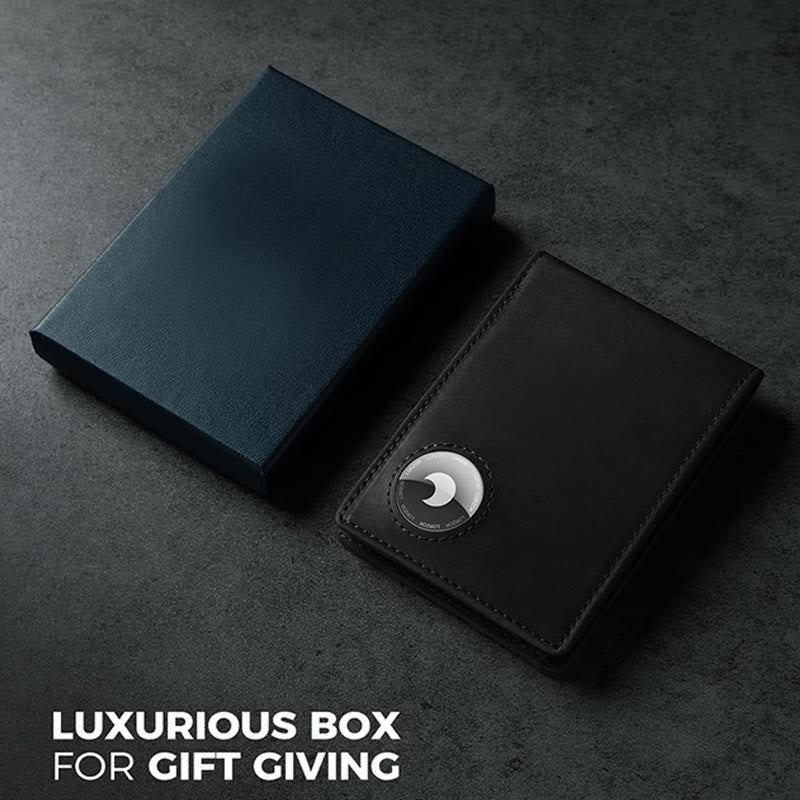Airtag Bifold Wallet, ultradünne Geldklammer aus Leder