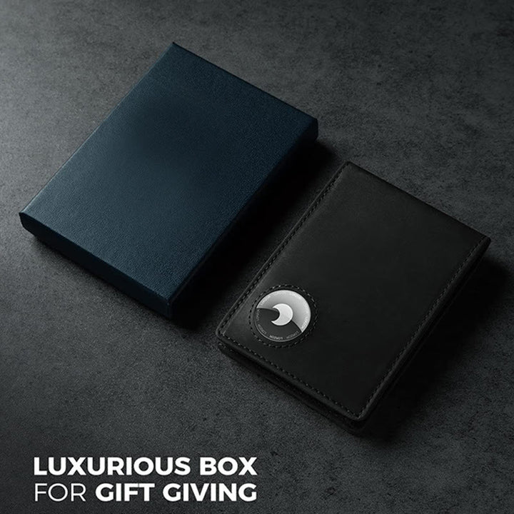 Airtag Bifold Wallet, ultradünne Geldklammer aus Leder