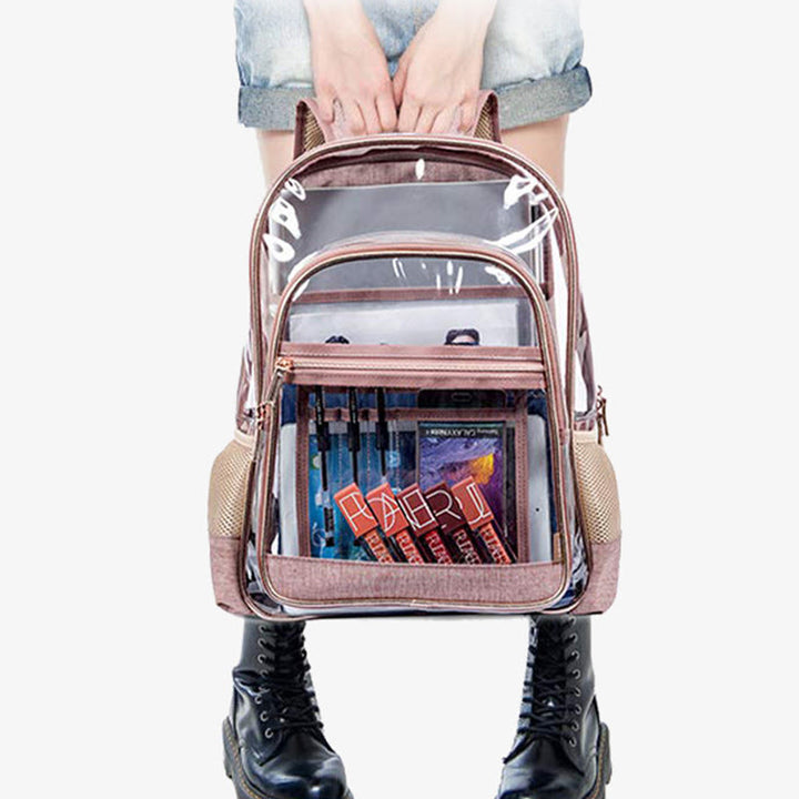 Rucksack für Frauen einfacher PVC transparenter Jelly Teenager Day Pack