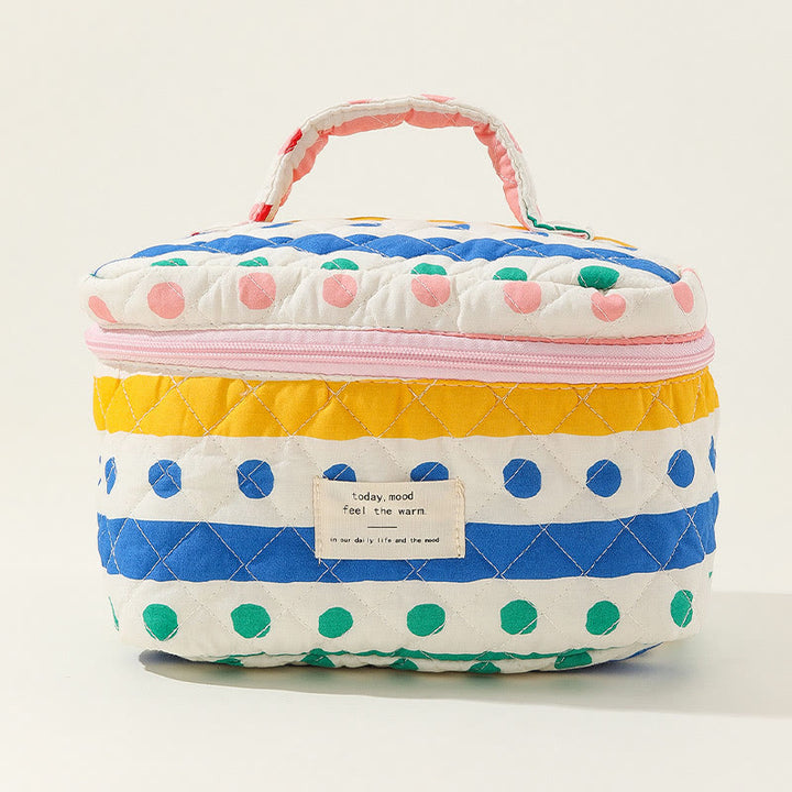 Tragbare Aufbewahrungstasche für Damen, süße, bunte, große Make-up-Tasche