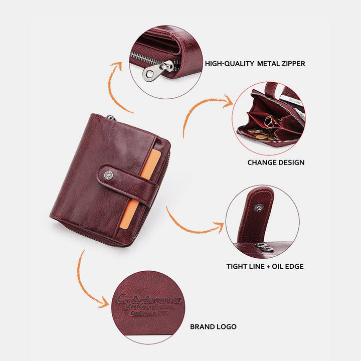 RFID Multifunktionale Leder Vintage Geldbörse