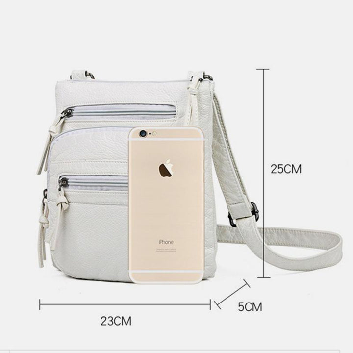 Umhängetasche aus weichem Leder mit großem Fassungsvermögen, Schultertasche