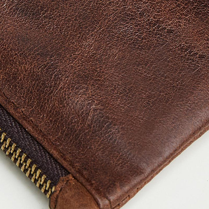 RFID-blockierendes Kartenetui für Herren mit Doppelreißverschluss