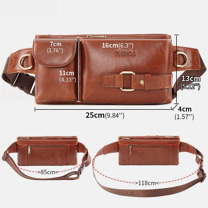 Vintage Multi-Carry Schultertasche aus echtem Leder