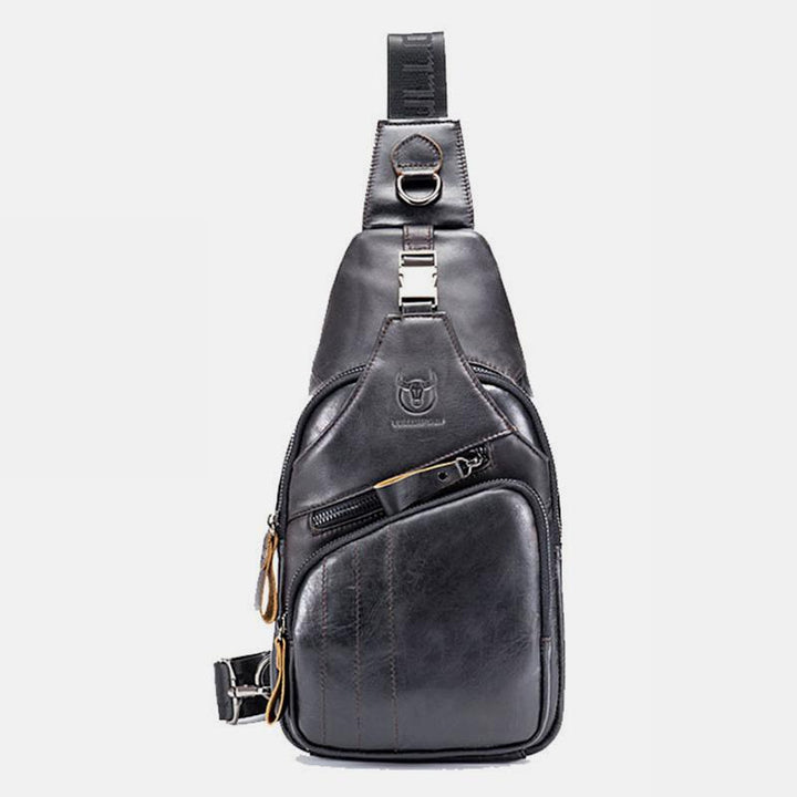 Multifunktions-Schultertasche aus echtem Leder im Vintage-Stil