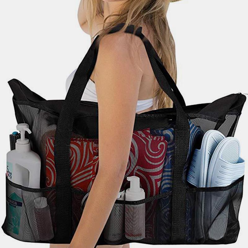 Übergroße Strandtaschen aus Netzgewebe