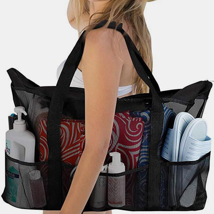 Übergroße Strandtaschen aus Netzgewebe